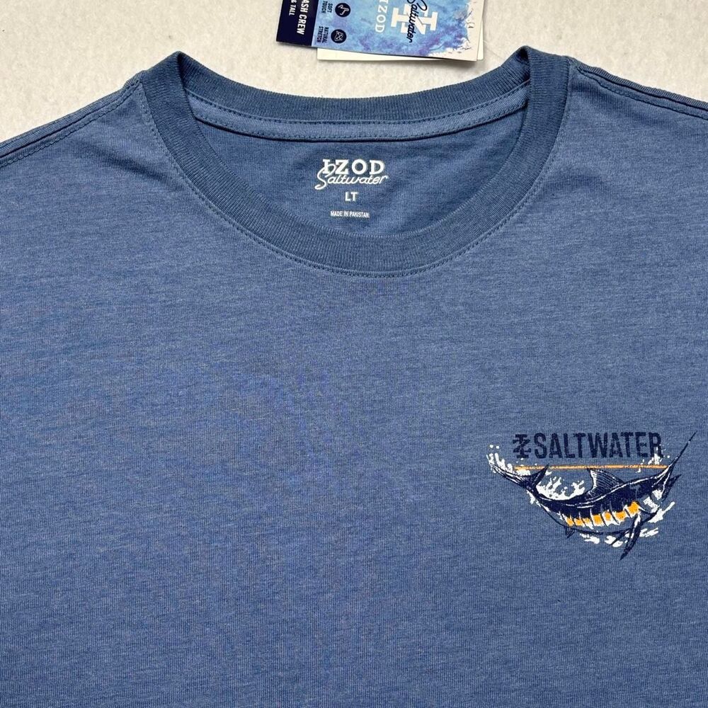 Izod Men's Blue and Navy T-shirt